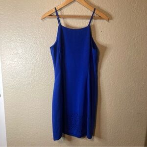 Banana Republic Royal Blue Dress Women’s 6P Cocktail Evening Out Sexy Eyelet Hem